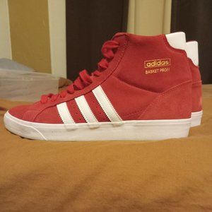 Red Adidas/White stripes